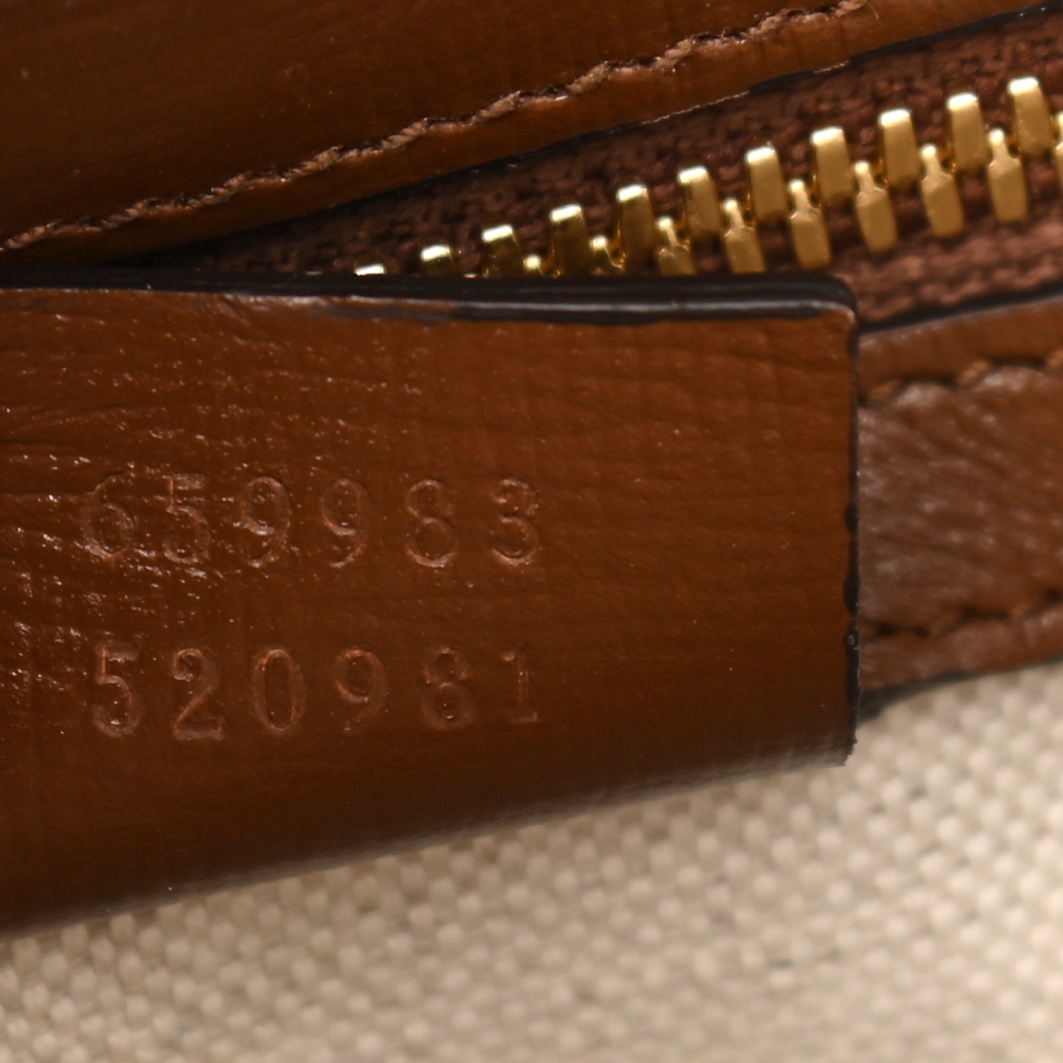 Gucci GG Supreme Monogram Azalea Calfskin Small Retro Interlocking G Tote Bag Beige Ebony Brown Sugar 7 of 10