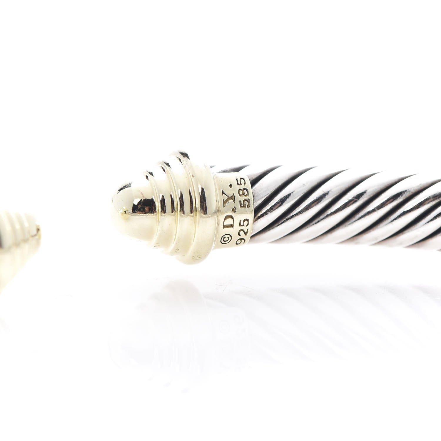 David Yurman Sterling Silver 14K Yellow Gold 5mm Cable Classics Bracelet 4 of 4