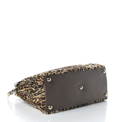 Valentino Garavani Calf Hair Cavallino Animal Rockstud Dome Satchel Leopard 4 of 9