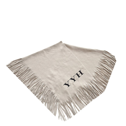 Burberry Merino Wool Cashmere Fringe Poncho Beige 1 of 5