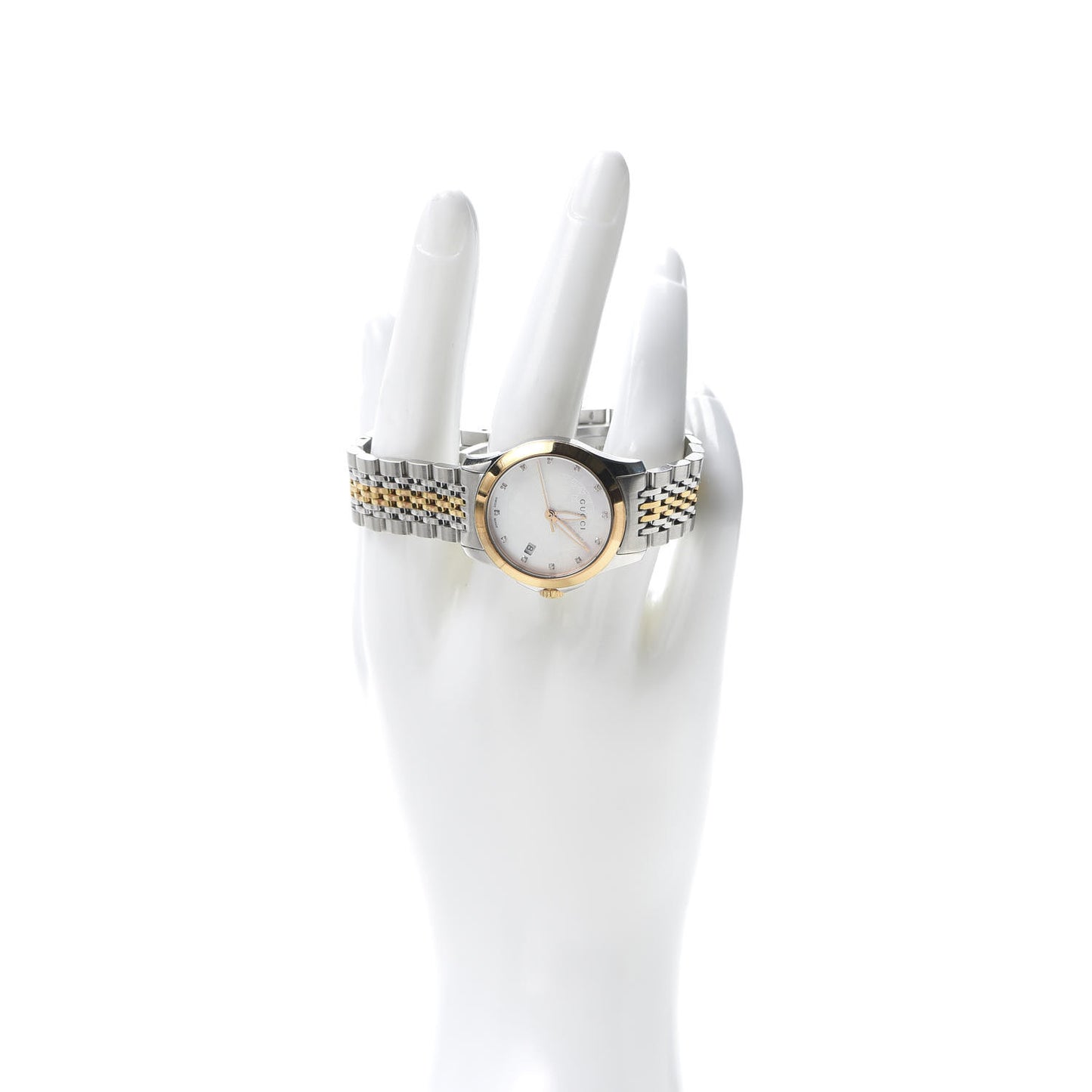 Stainless Steel Diamond 27mm 126.5 G-Timeless Quartz Watch White