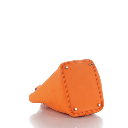 Hermes Taurillon Clemence Picotin Lock 18 PM Orange 4 of 7