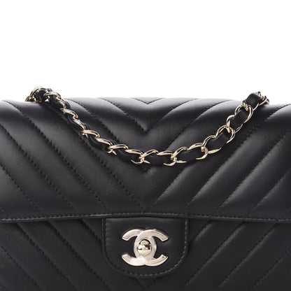 Chanel Lambskin Chevron Quilted Mini Rectangular Flap Black 10 of 10