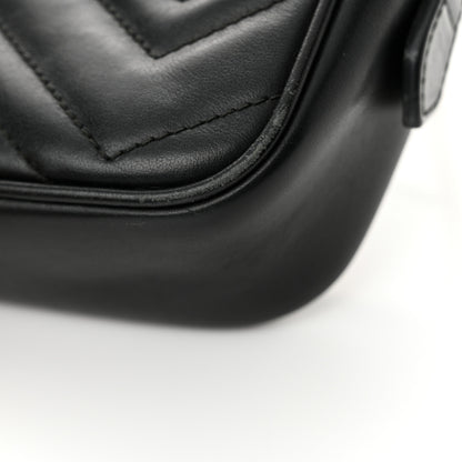 Gucci Calfskin Matelasse Mini GG Marmont Chain Shoulder Bag Black 13 of 19