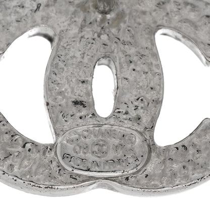 Chanel Metal Crystal CC Earrings Silver 4 of 4