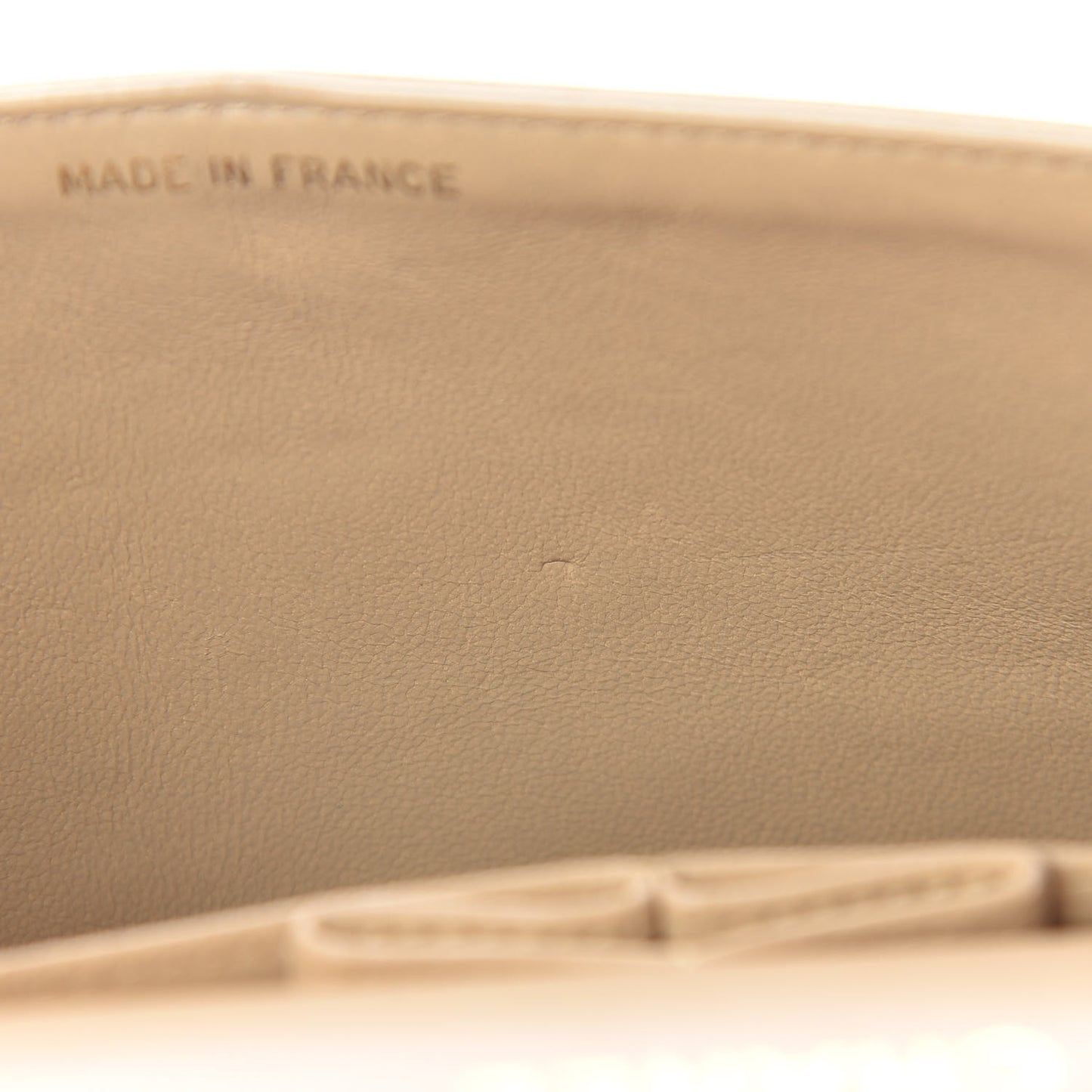 Lambskin Quilted Medium Double Flap Beige