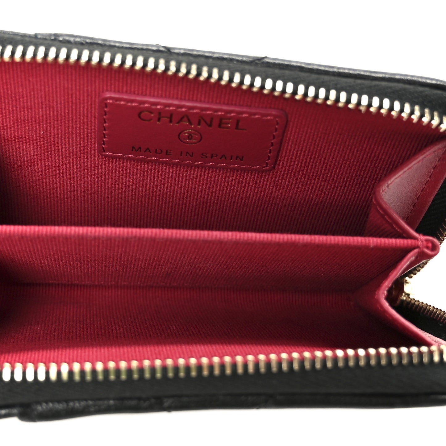 Lambskin Quilted Chanel 19 Vertical Zip Card Holder Wallet Black
