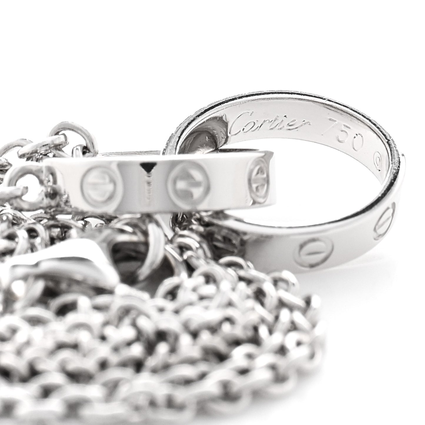 18K White Gold Interlocking LOVE Necklace