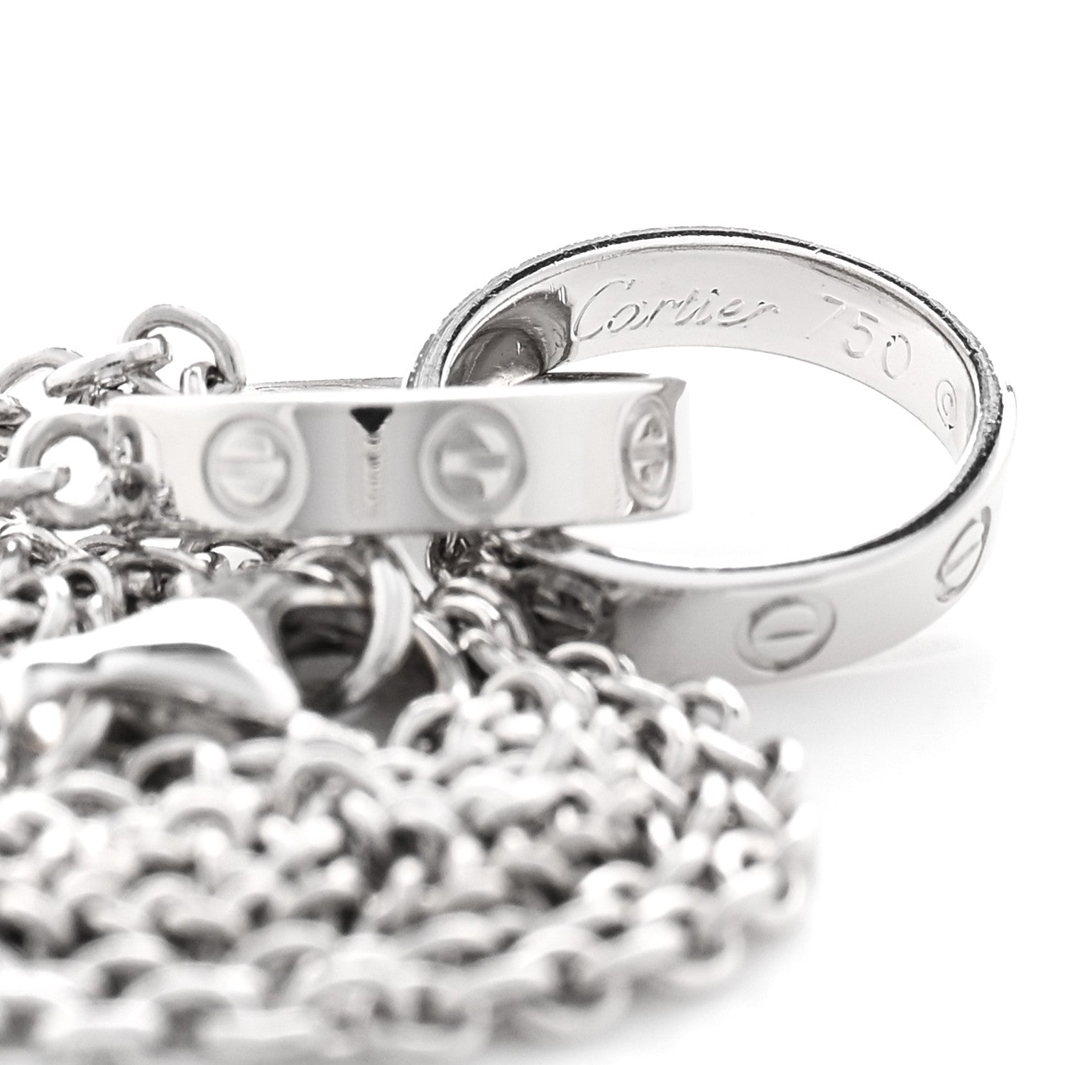 Cartier 18K White Gold Interlocking LOVE Necklace 5 of 5