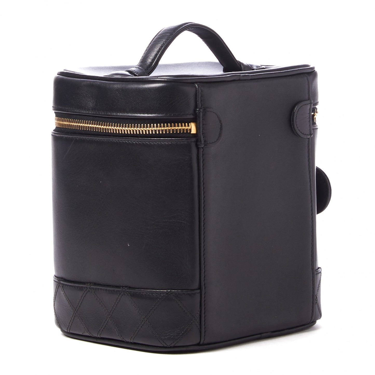 Lambskin Vanity Cosmetic Case Black