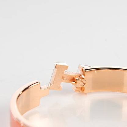 Hermes Enamel Narrow Clic Clac H Bracelet GM Rose Saumon 10 of 14