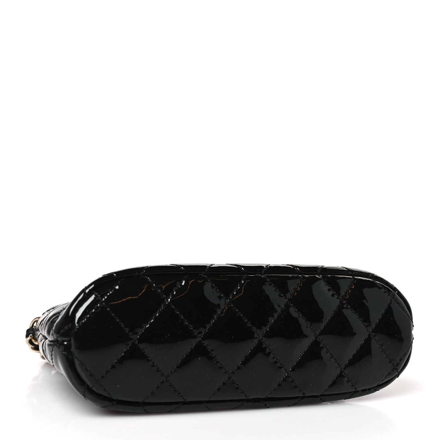 Chanel Patent Calfskin Quilted Shiny Coco Clutch With Chain Black 4 of 10