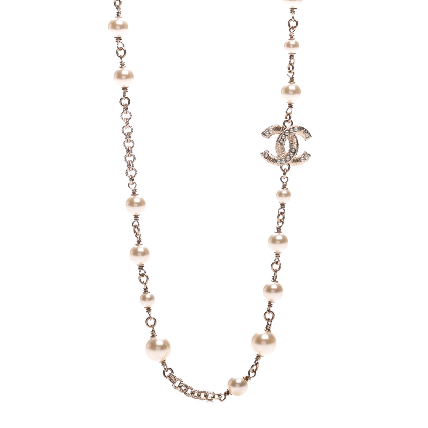 Pearl CC Necklace Light Gold