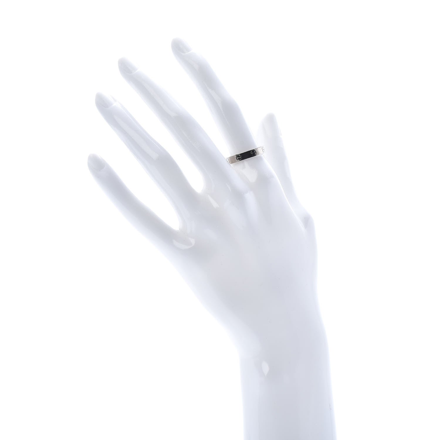 Cartier 18K White Gold 3.5mm LOVE Wedding Band Ring 54 6.75 2 of 4