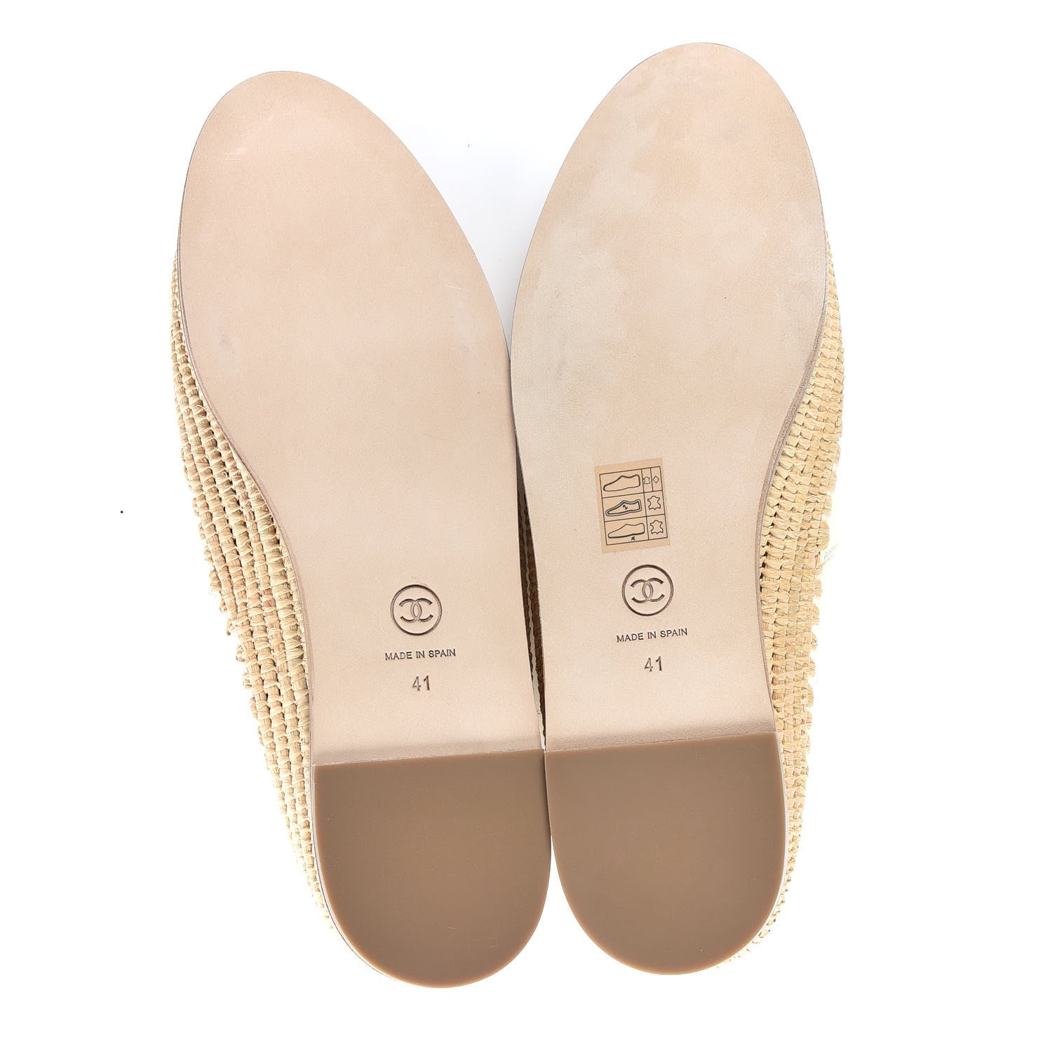 Chanel Lambskin Grosgrain CC Espadrilles 41 Ivory Black 5 of 9