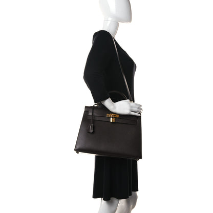 Hermes Epsom Kelly Sellier 32 Chocolate 2 of 13