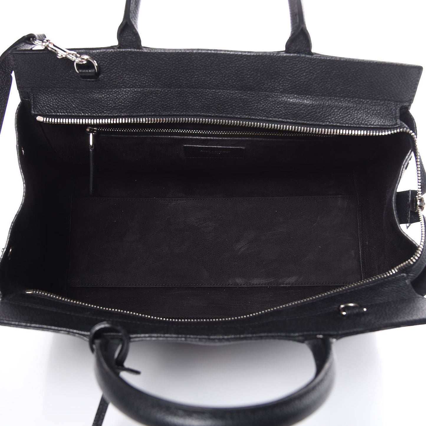 Grained Calfskin Small Cabas Rive Gauche Black