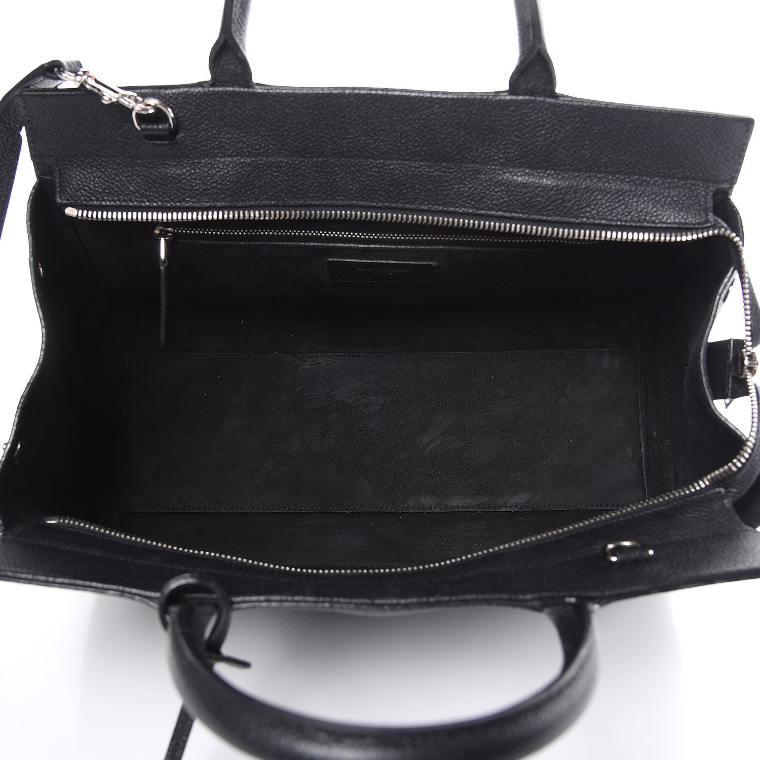 Saint Laurent Grained Calfskin Small Cabas Rive Gauche Black 5 of 21