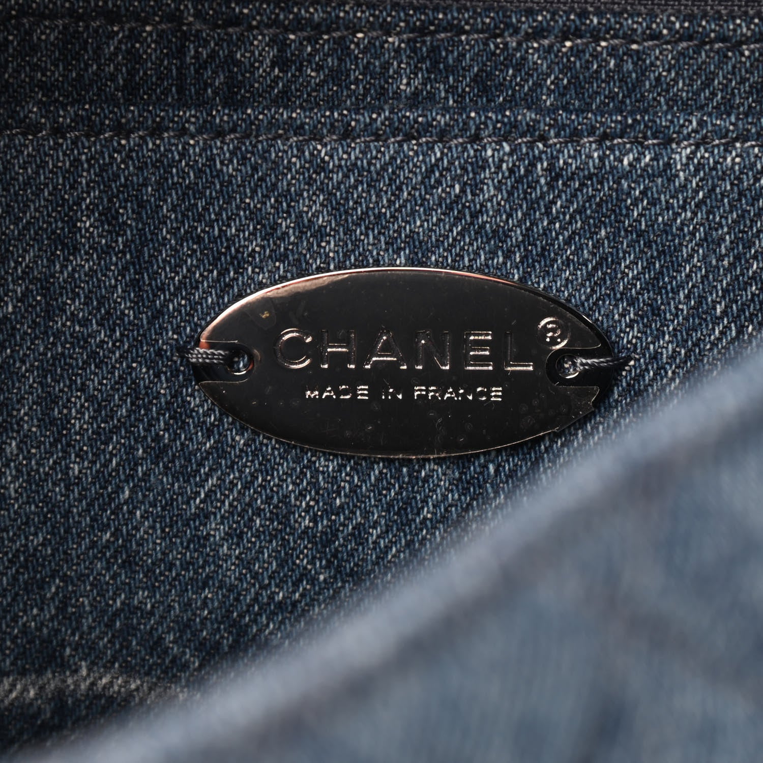Chanel Denim Quilted CC Print Jumbo Single Flap Blue 5 of 8