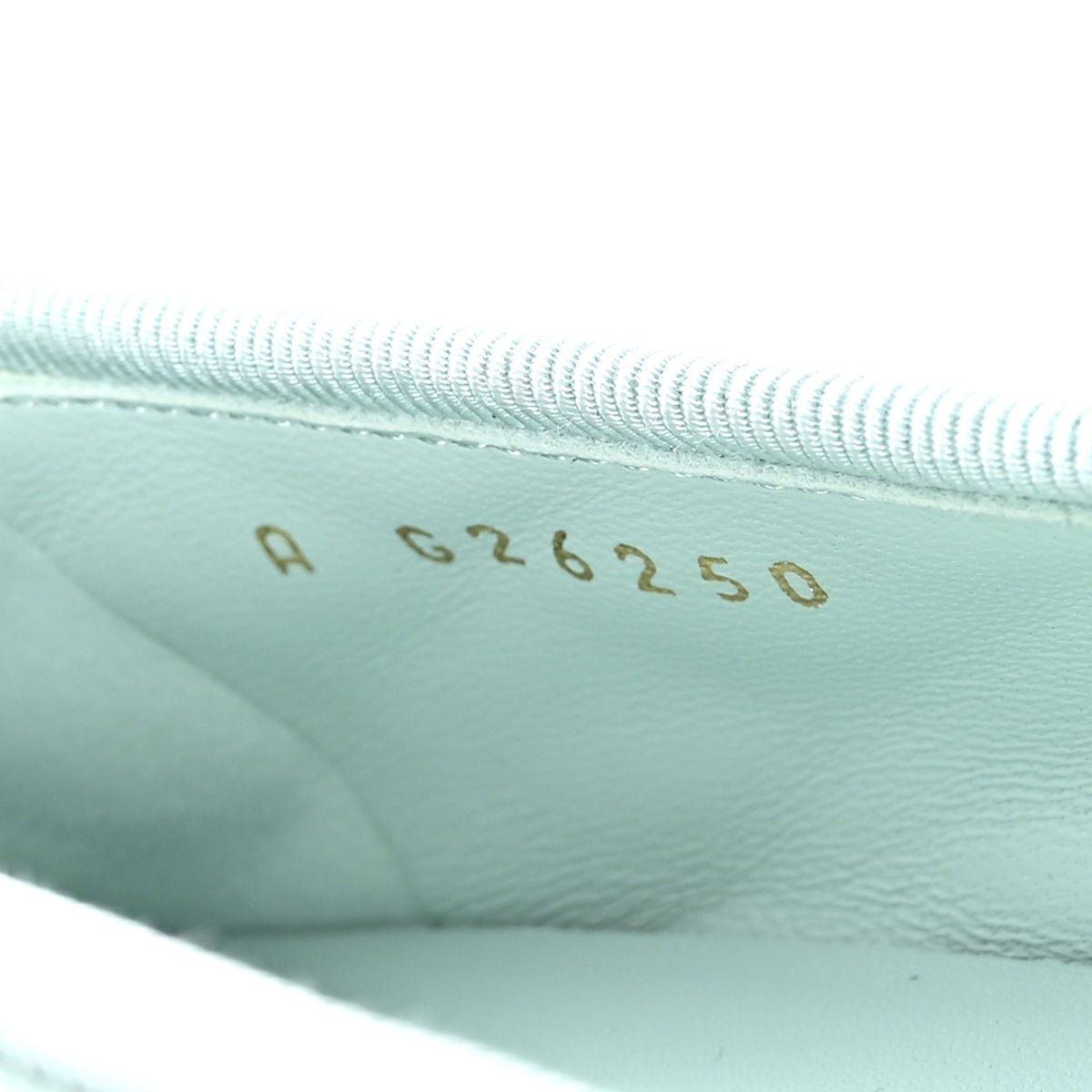 Lambskin Quilted CC Cap Toe Ballerina Flats 36 Light Blue Black