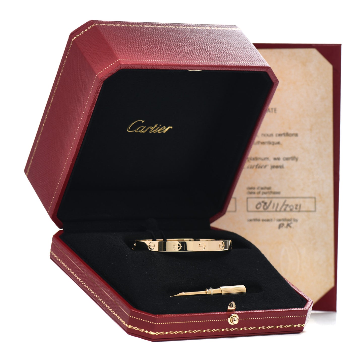 18K Yellow Gold LOVE Bracelet 17
