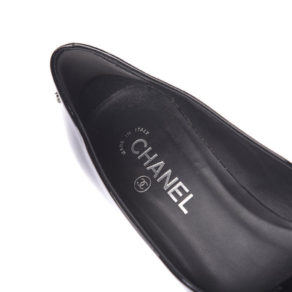 Chanel Patent Calfskin Cap Toe CC Pearl Pumps 37.5 Black 8 of 10