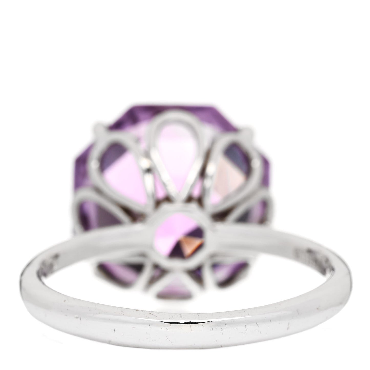 Sterling Silver Amethyst Sparklers Octagonal Cocktail Ring 56 7.5