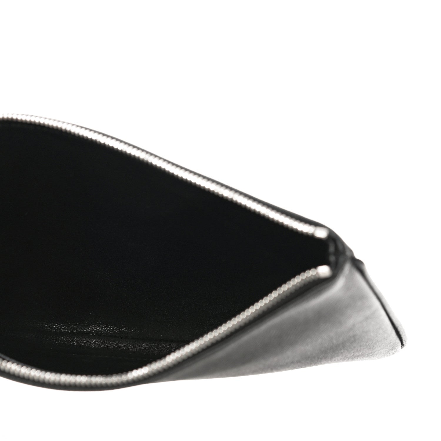 Balenciaga Calfskin Ville Logo Zip Pouch Black 5 of 9