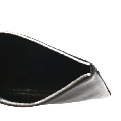 Balenciaga Calfskin Ville Logo Zip Pouch Black 5 of 9