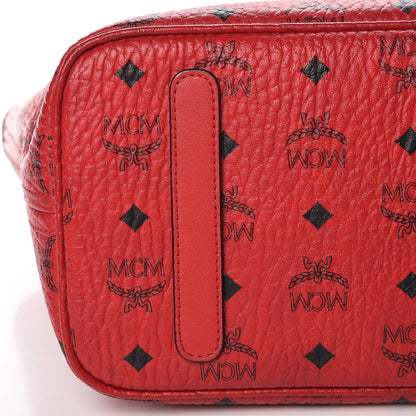 MCM Visetos Medium Anya Shopping Tote Red 12 of 12