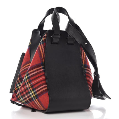 Loewe Wool Calfskin Small Hammock Shoulder Bag Black Red Tartan 5 of 9
