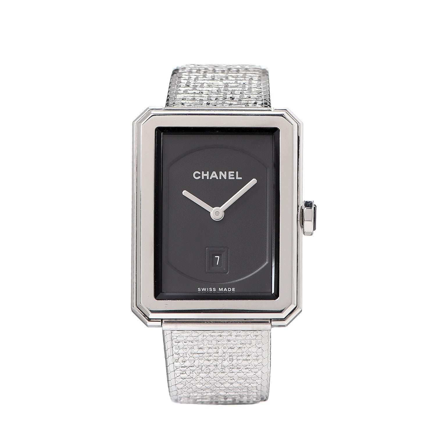 Chanel Stainless Steel 26mm Boy-friend Tweed Quartz Watch Black 1 of 5