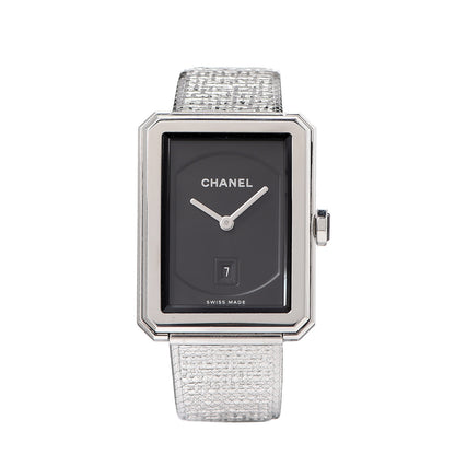 Chanel Stainless Steel 26mm Boy-friend Tweed Quartz Watch Black 1 of 5