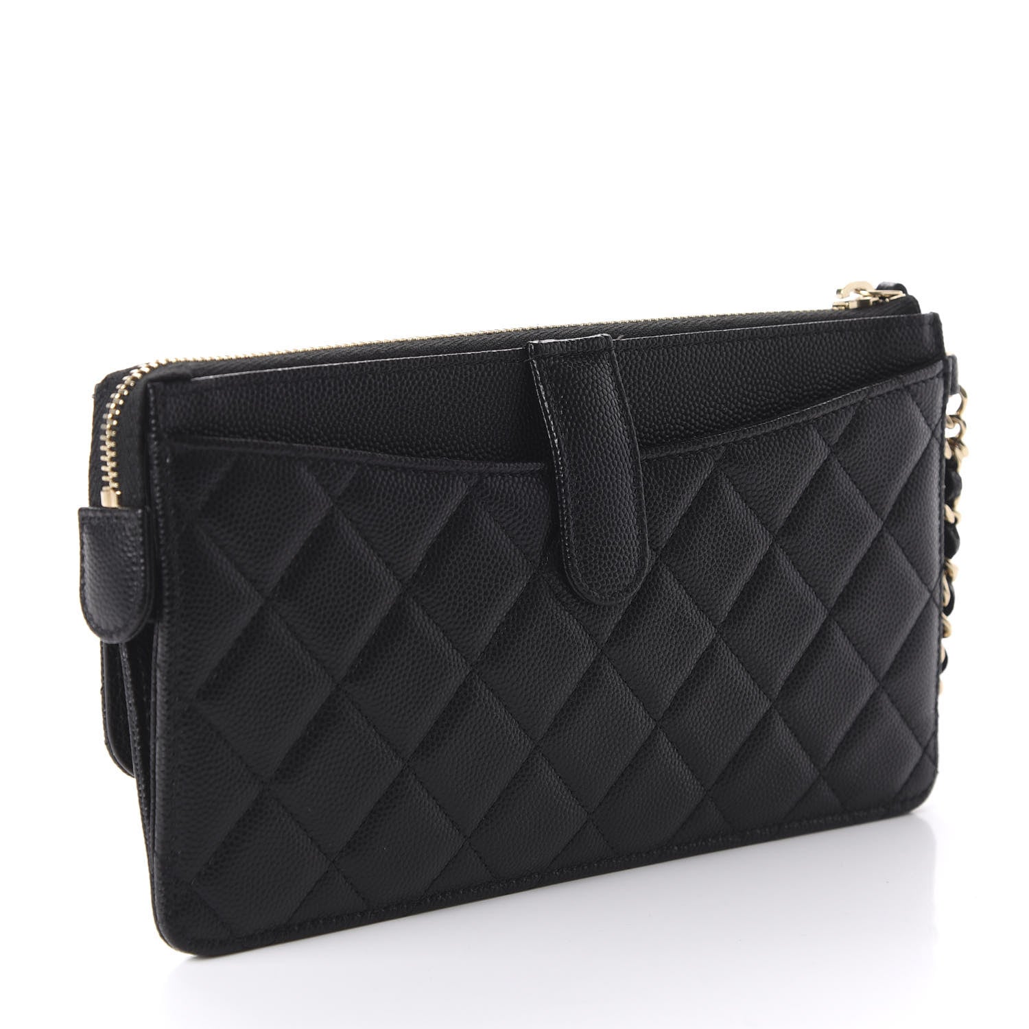 Chanel Caviar Quilted Classic Pouch With Handle Black 3 of 8