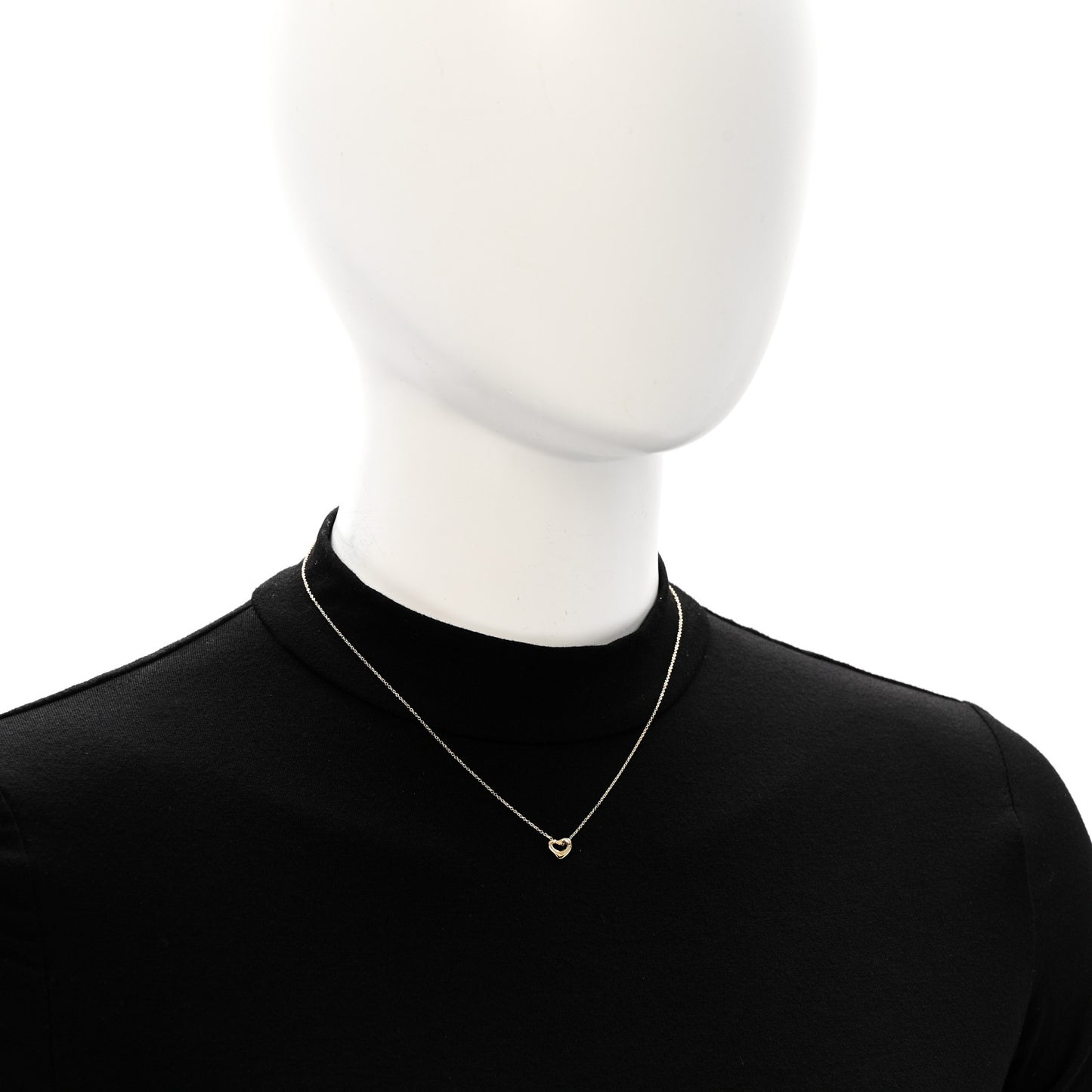 18K Yellow Gold 7mm Elsa Peretti Open Heart Pendant Necklace