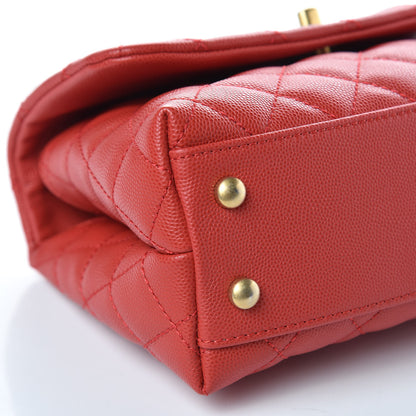 Chanel Caviar Quilted Mini Coco Handle Flap Red 8 of 10