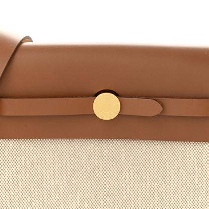 Hermes Military Toile Vache Hunter Herbag Zip Retourne 20 Ecru Beige Fauve 8 of 11