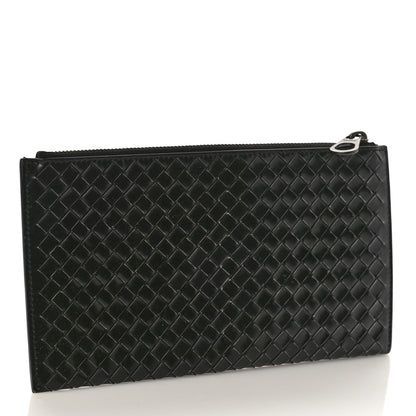 Bottega Veneta Nappa Intrecciato Flat Zip Pouch Black 3 of 8