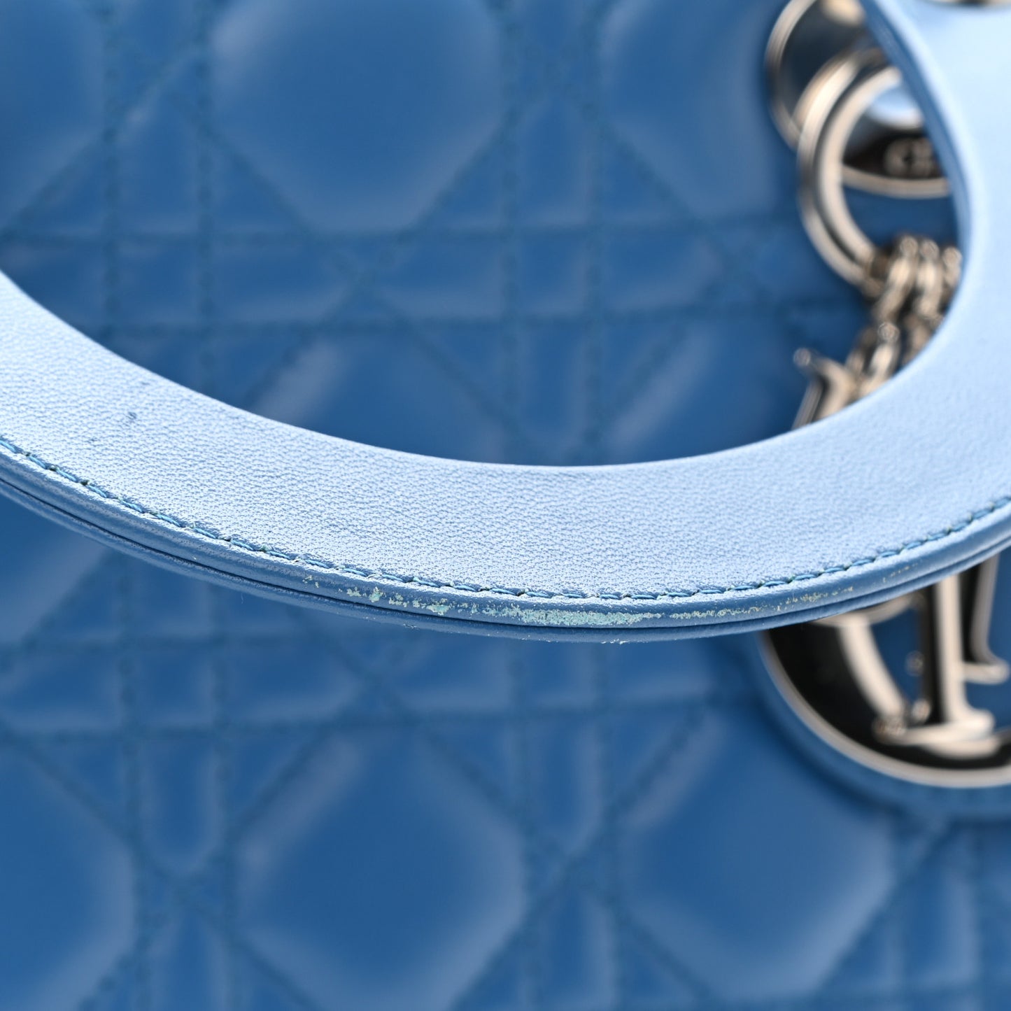 Lambskin Cannage Medium Lady Dior Blue Pastel