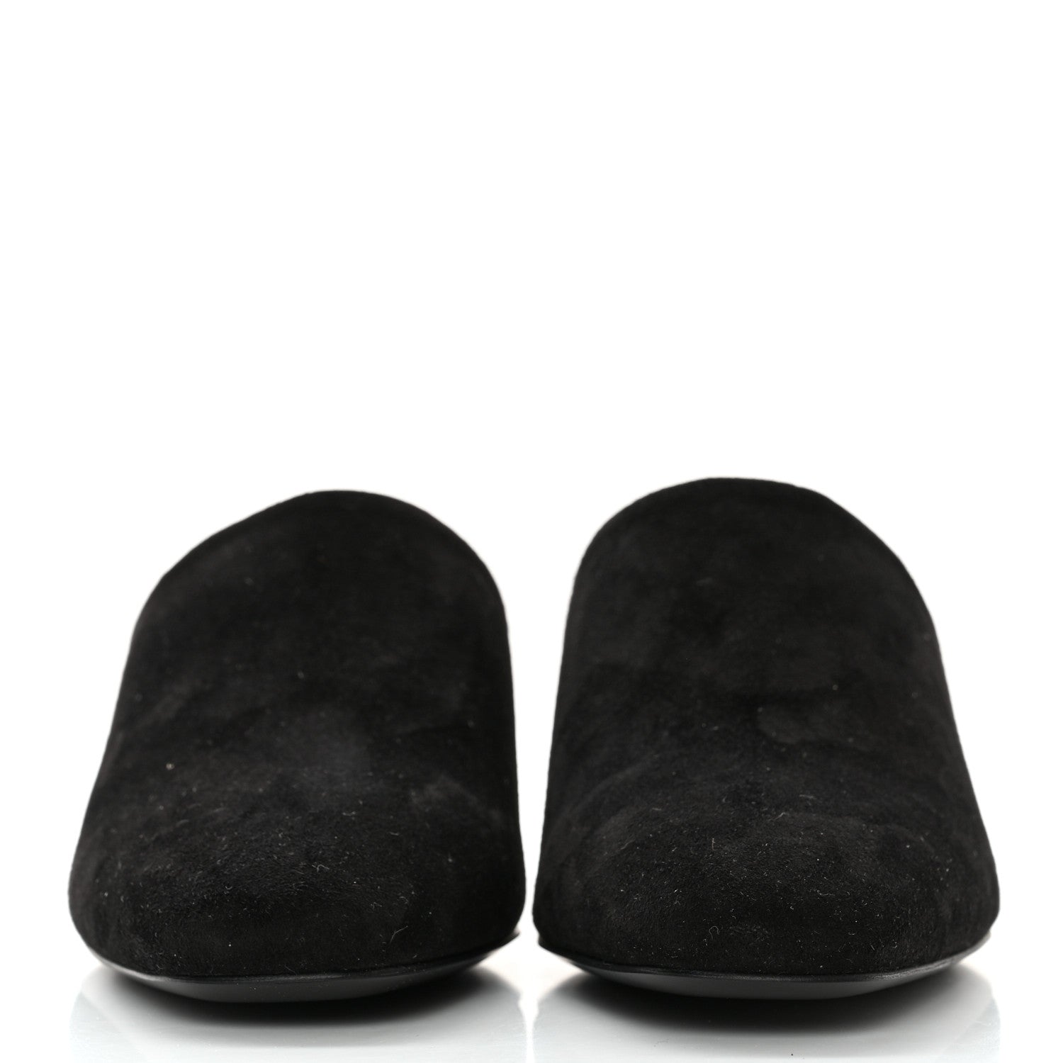 Hermes Suede Goatskin Darcy Mules 36 Black 2 of 9