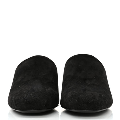 Hermes Suede Goatskin Darcy Mules 36 Black 2 of 9