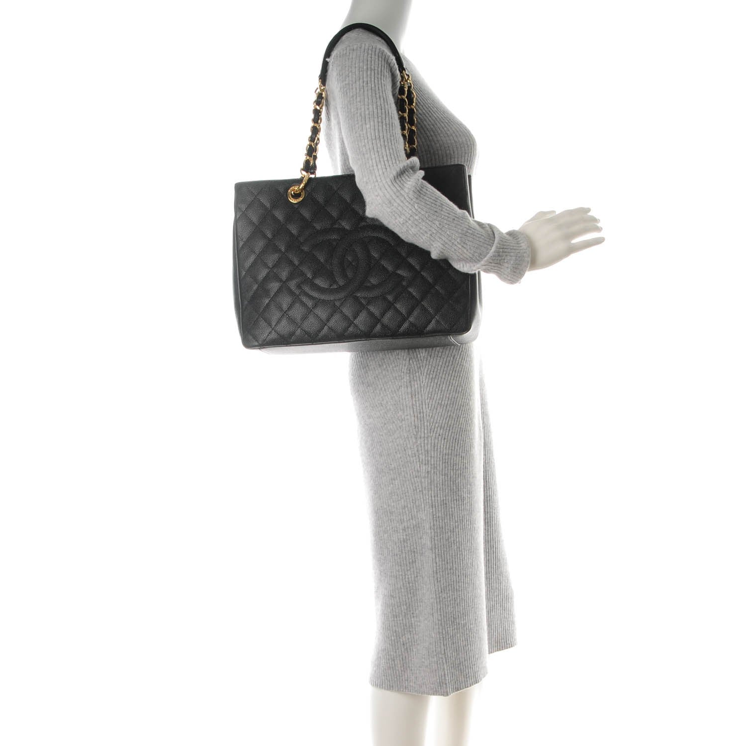 Chanel Caviar Quilted Grand Shopping Tote GST Black 2 of 7