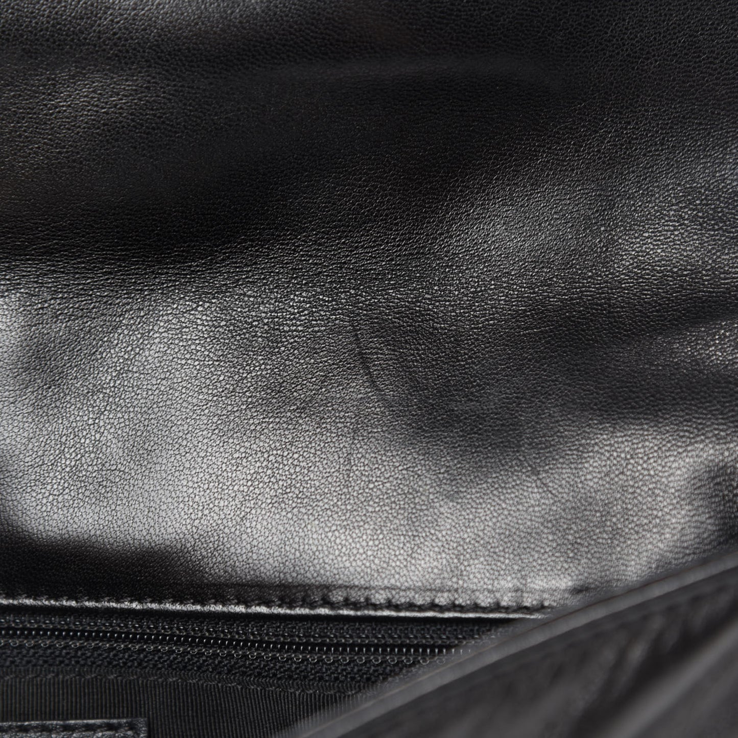 Lambskin Quilted CC Chocolate Bar Flap Black