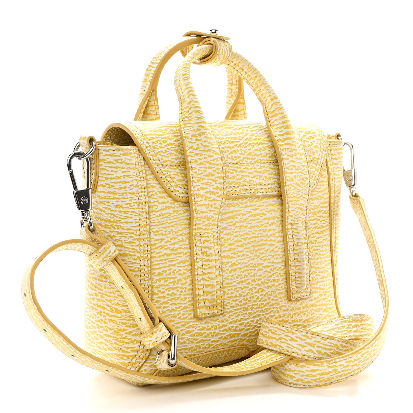 Textured Calfskin Mini Pashli Satchel Ivory Mimosa