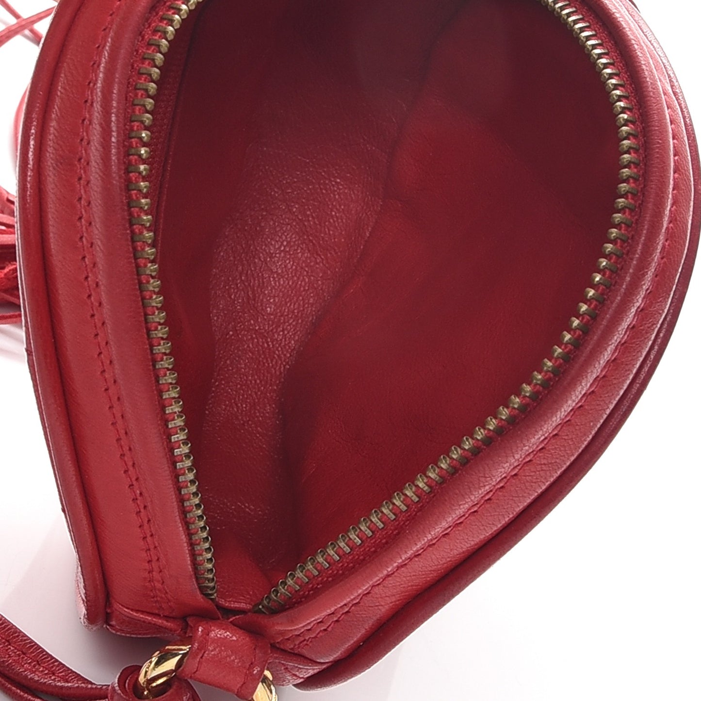 Lambskin Quilted Tassel Shoulder Bag Red