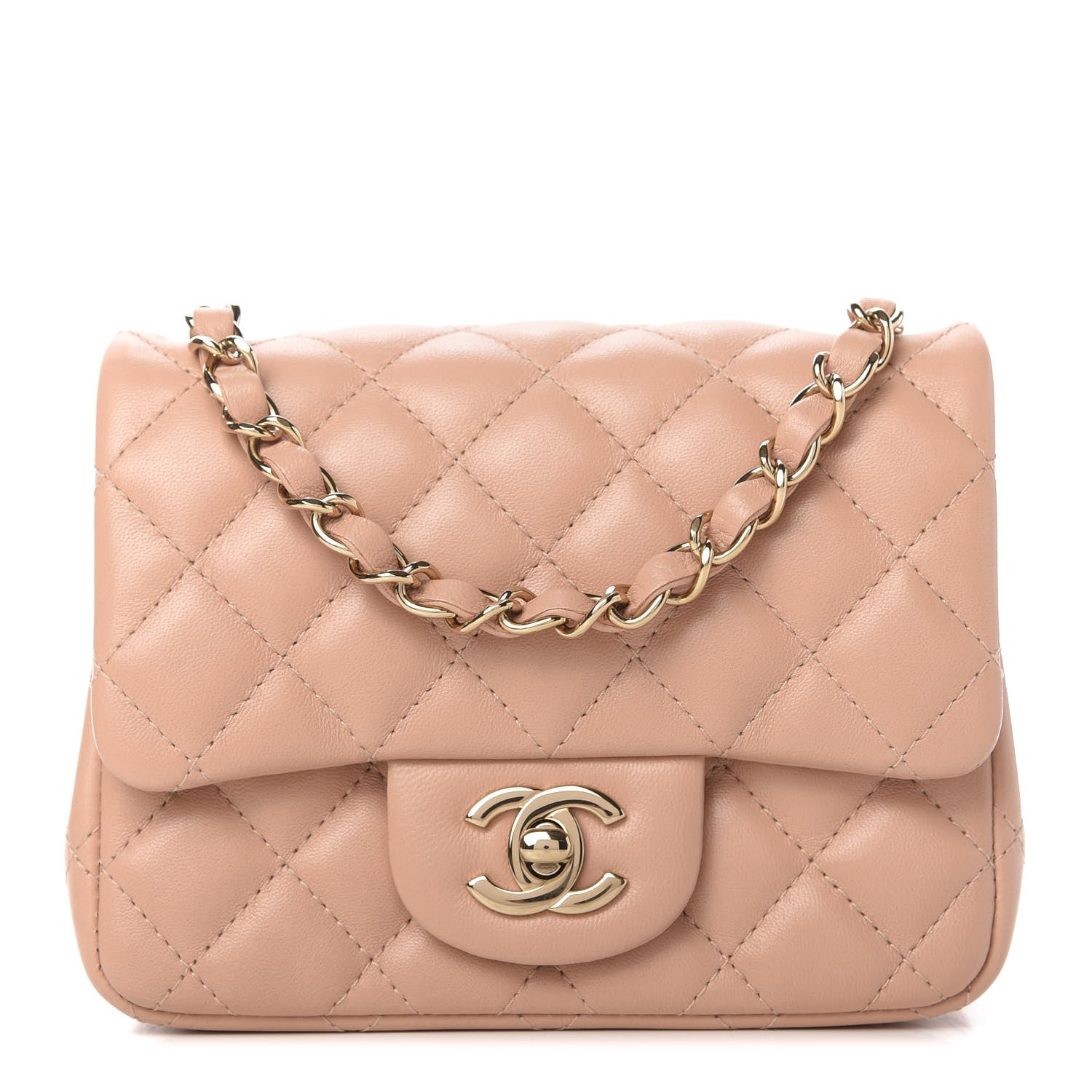 Chanel Lambskin Quilted Mini Square Flap Beige 1 of 11