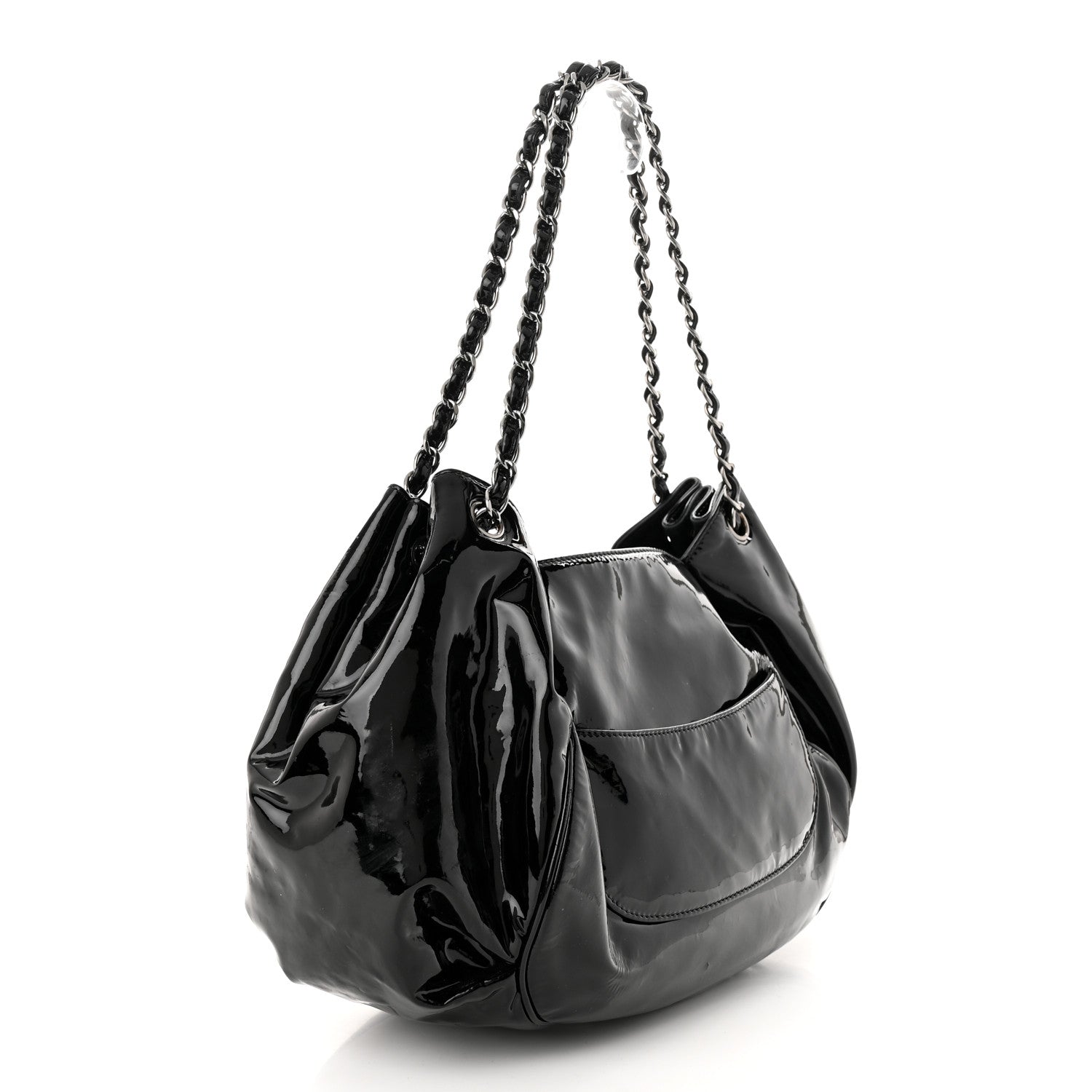 Chanel Patent Camellia Shoulder Bag Black 3 of 18