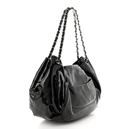 Chanel Patent Camellia Shoulder Bag Black 3 of 18