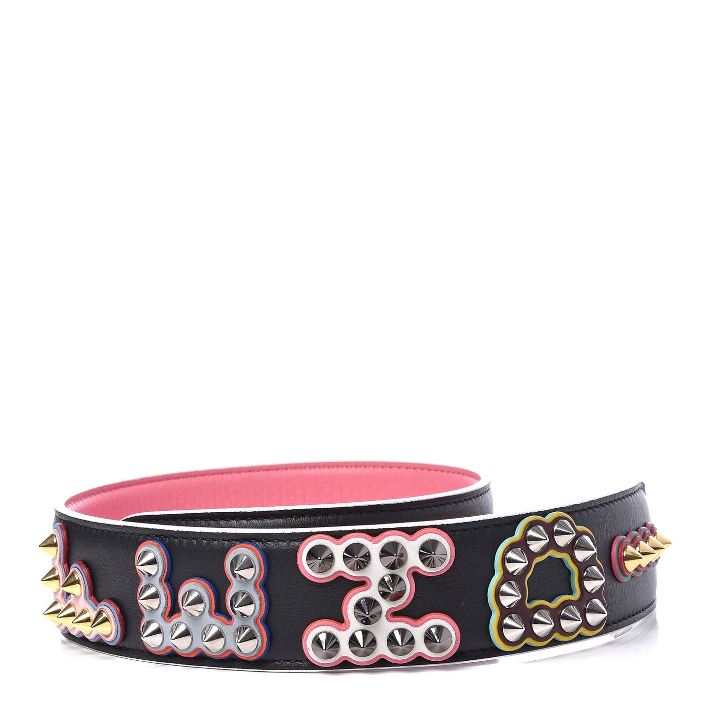 Vitello Dolce Fun Fair Metal Studded Strap You Black Multicolor