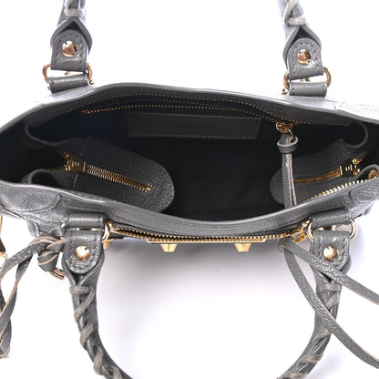Balenciaga Chevre Gold Metallic Edge Hardware Mini City Gris Acier 4 of 6